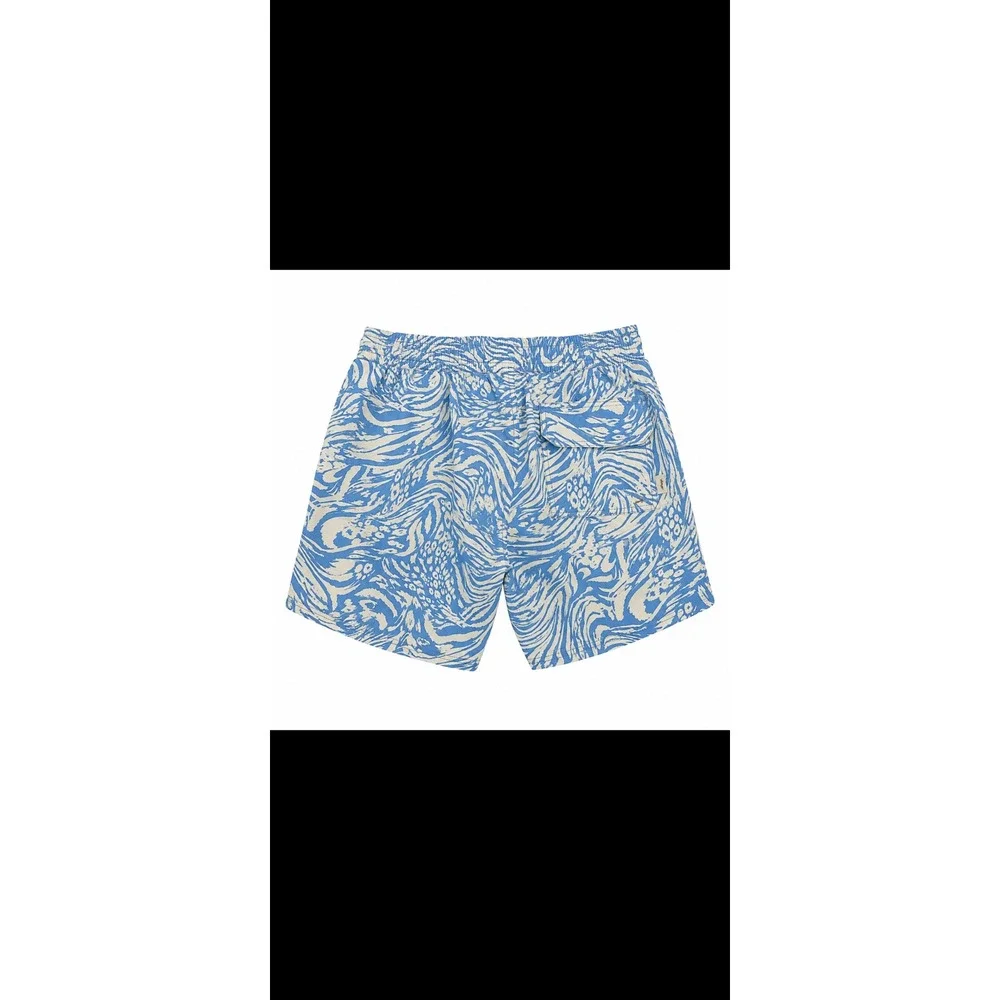 Maaji Swim Trunks Mens S Blue Abstract Animal Print Elastic Waist Board Shorts